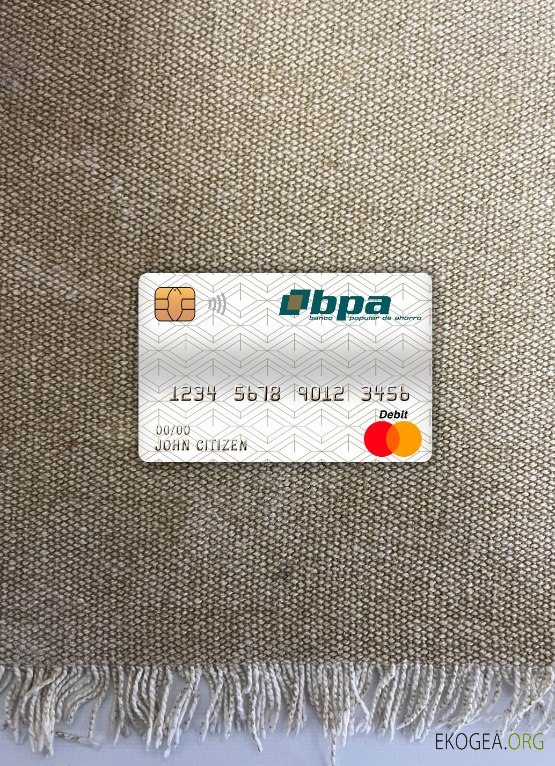 Cuba Banco popular de ahorro (bpa) carte de débit principale photolook , avant